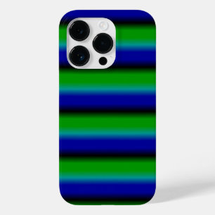 Coque Pour iPhone 14 Pro Rayures arc-en-ciel bleu vert