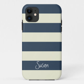Case-Mate iPhone Case Rayures audacieuses nautiques de marine avec le