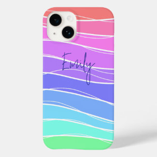 Coque Pour iPhone 14 Rayures Colorées