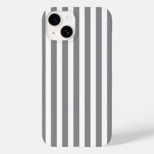 Coque Pour iPhone 14 Rayures de bonbon grises et blanches