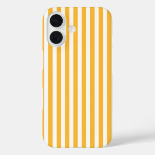 Coques iPhone 16 Rayures de bonbon jaunes et blancs ensoleillés