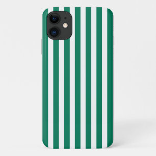 Case-Mate iPhone Case Rayures de bonbon vert forêt et blanc