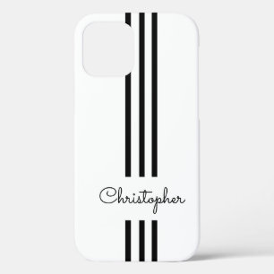 Case-Mate iPhone Case Rayures de course tendance moderne monogrammées