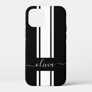 Case-Mate iPhone Case Rayures de course tendance moderne monogrammées