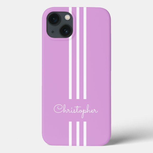 Coques Case-Mate iPhone Rayures de course tendance moderne monogrammées  (Verso)