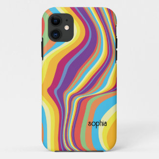 Case-Mate iPhone Case Rayures déformées de couleur rétro personnalisées