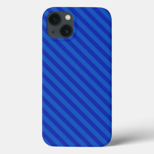 iPhone 13 Coque Rayures diagonales bleu royal