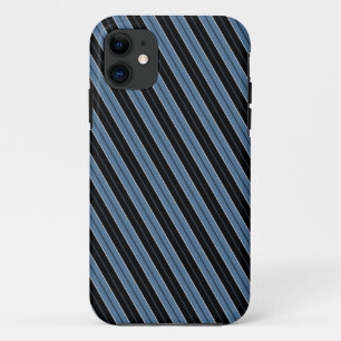 Case-Mate iPhone Case Rayures diagonales bleues noires et blanches