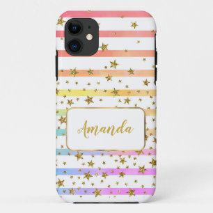 Case-Mate iPhone Case Rayures et étoiles personnalisées féminines