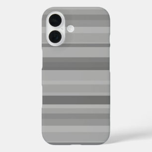 Coques iPhone 16 Rayures horizontales grises