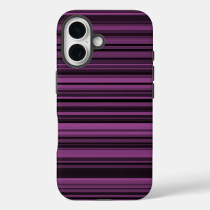 Coques iPhone 16 Rayures noires violettes abstraites