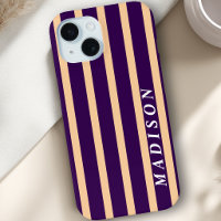 Rayures personnalisées Beige Violet foncé