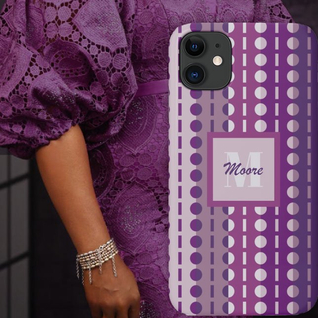 Coques Case-Mate iPhone Rayures Plissées – Dégradé Violet Clair à Foncé (Pleated Stripes – Light to Dark Purple Ombre by Leapfroglisics Shop)