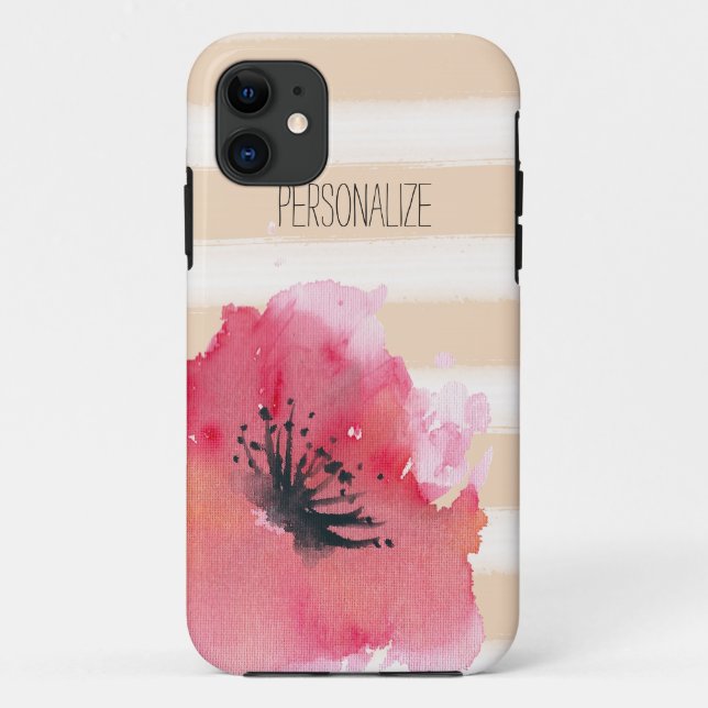 Coques Case-Mate iPhone Rayures romantiques simples florales (Dos)
