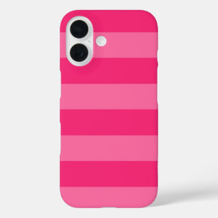 Coques iPhone 16 Rayures rose pâle et rose chaud
