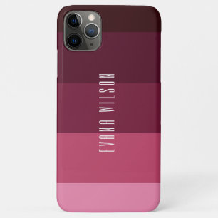 Case-Mate iPhone Case Rayures roses et marron bloc de couleur nom person