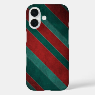 Coques iPhone 16 Rayures rouges et vertes