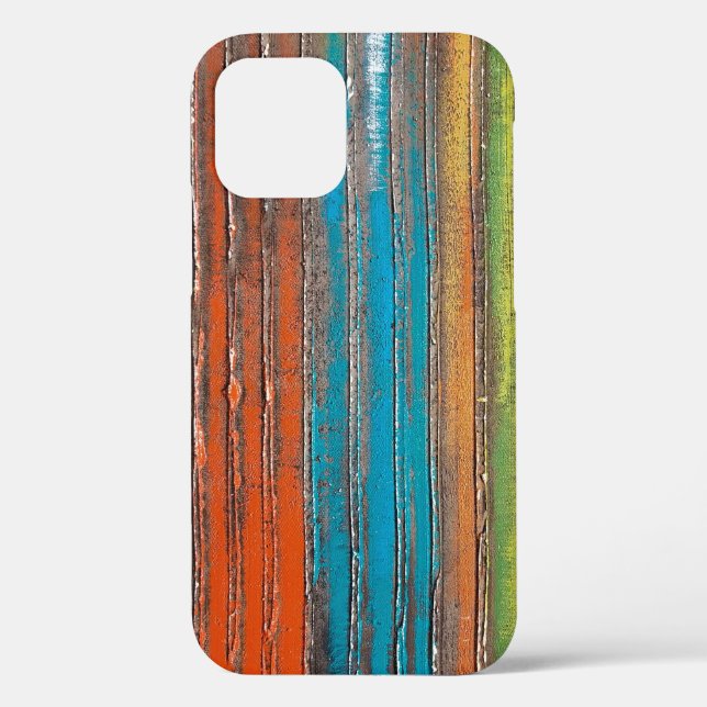 Coques Case-Mate iPhone rayures rustiques peintes sur motif en bois (Verso)