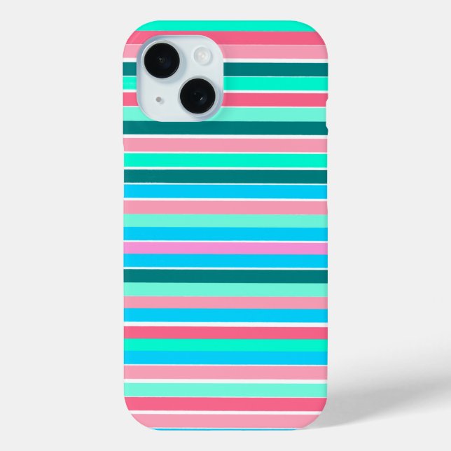 Coques Case-Mate iPhone Rayures sarcelle et rose  (Verso)