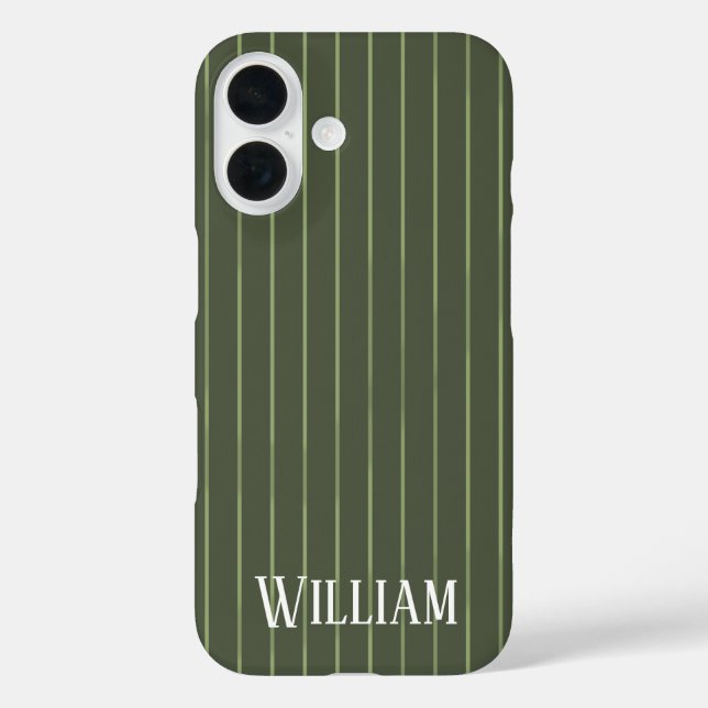 Coques Case-Mate iPhone Rayures vert olive (Verso)