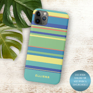Case-Mate iPhone Case Rayures vertes bleues oranges jaunes personnalisée