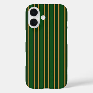 Coques iPhone 16 rayures vertes et dorées de springbok