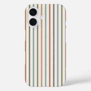 Coques iPhone 16 Rayures verticales Bohème de Terre Minimalisme