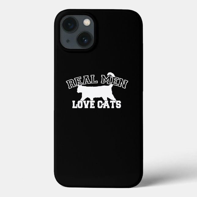 Coques Case-Mate iPhone Real Men Love Cats sur arrière - plan noir (Verso)