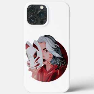 Red Black Mujina Illustration iPhone 13 Pro Coques