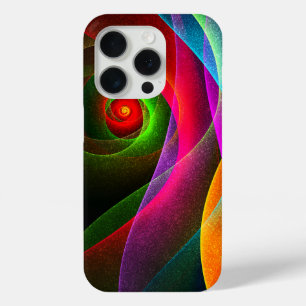 Coque iPhone 15 Pro Red Green Orange Modern Abstrait Art Motif #22