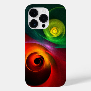 Coque Pour iPhone 14 Pro Red Green Yin Yang Moderne Motif d'art Abstrait #2