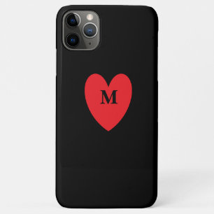 Case-Mate iPhone Case Red Heart Monogramme Nom initial Cool noir