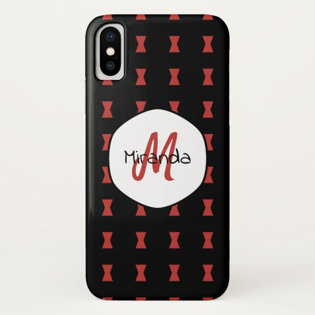 Coques Case-Mate iPhone Red Hourglass Black Widow Motif Nom monographique (Dos)