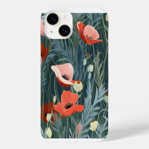 Coque Pour iPhone 14 Red Poppy Meadow