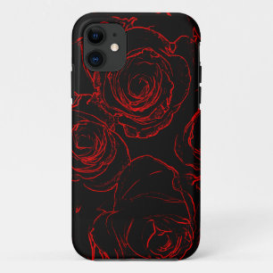 Etui iPhone Case-Mate Red Roses Arrière - plan noir