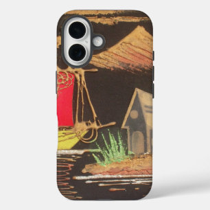 Coques iPhone 16 Red Sailboat Paysage peinture à l'huile Imprimer