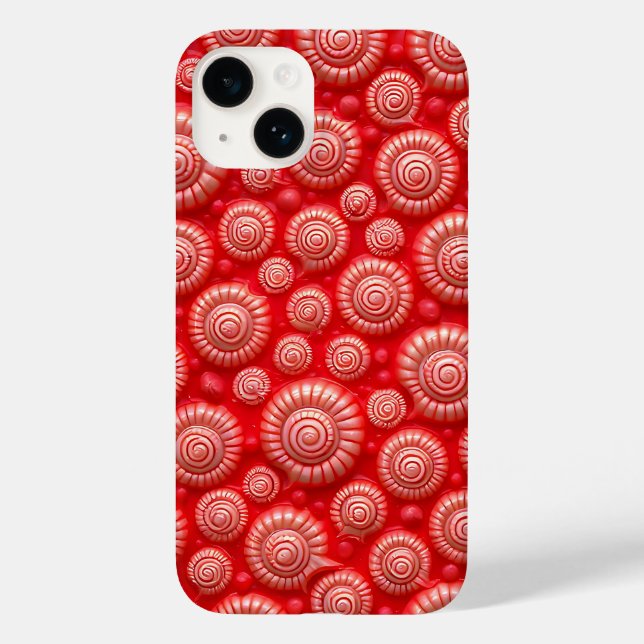 Coques Case-Mate iPhone Red Spiral Pattern iPhone Case Bold Design (Verso)