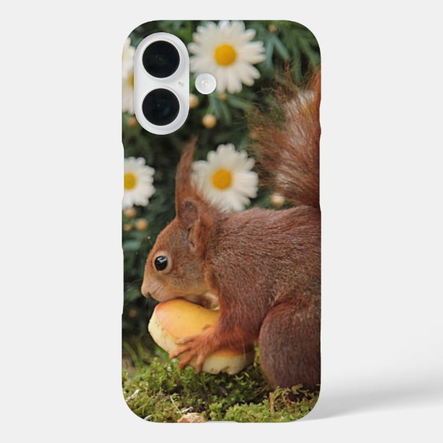Coques Case-Mate iPhone Red Squirrel and Daisies Cute Photo (Verso)