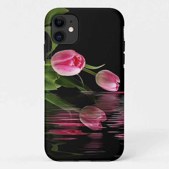 Coques Case-Mate iPhone Reflet de tulipe rose (Dos)