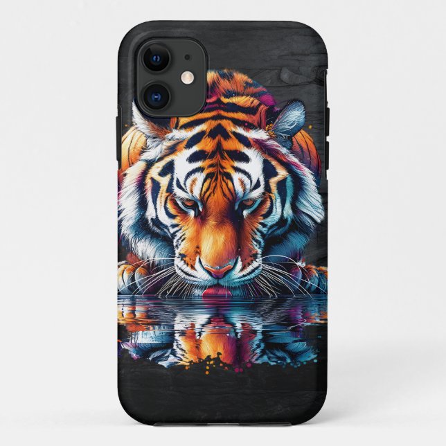 Coques Case-Mate iPhone Réflexion de l'eau potable tigre (Dos)