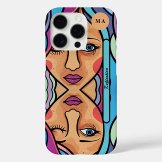 Coques iPhone 16 Pro Réflexion nom monogramme personnalisé