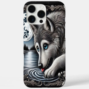 Coques iPhone 16 Pro Max Réflexion Tranquille du Loup Blanc