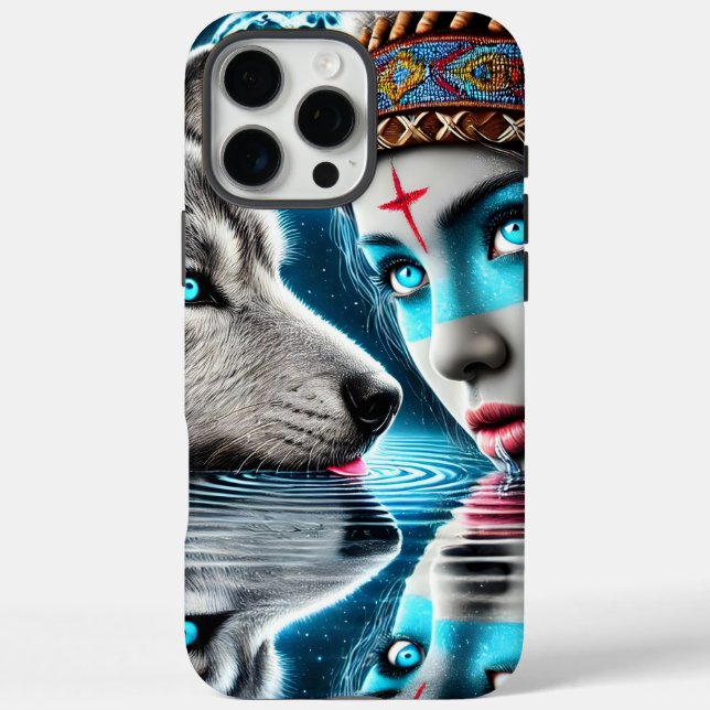 Coques Case-Mate iPhone Réflexions sur les guerriers et les loups indiens (Verso)