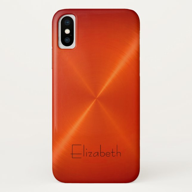 Coques Case-Mate iPhone Regard orange en métal d'acier inoxydable (Dos)