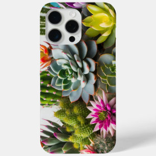 Coque iPhone 15 Pro Max Regroupement de cactus et de plantes succulents