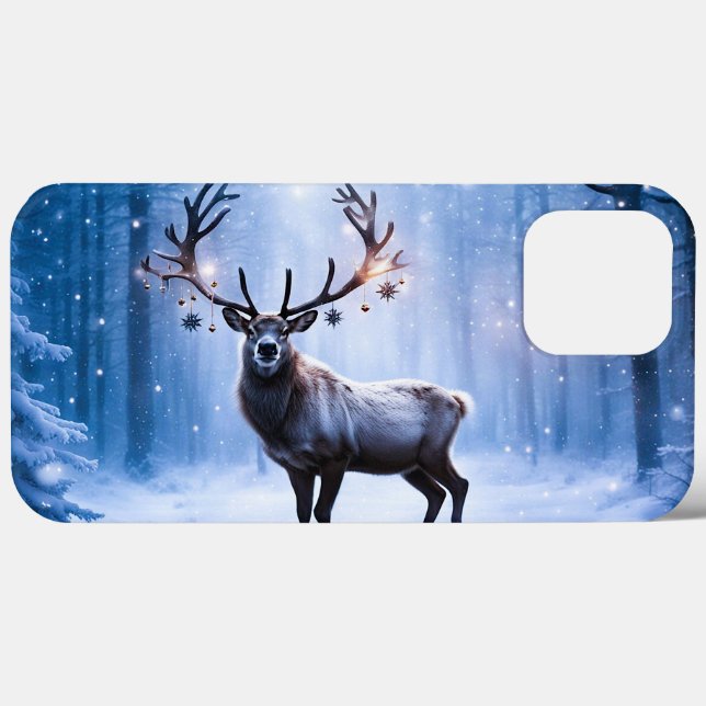 Coques Case-Mate iPhone Reindeer dans la foret magique (Verso (horizontal))