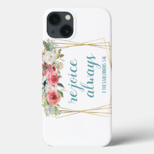 Case-Mate iPhone Case Réjouissez-vous toujours rose Turquoise aquarelle
