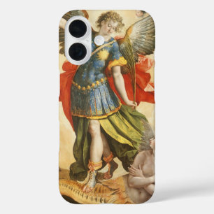 Coques iPhone 16 Religieux vintage, Saint Michael Defeats Lucifer