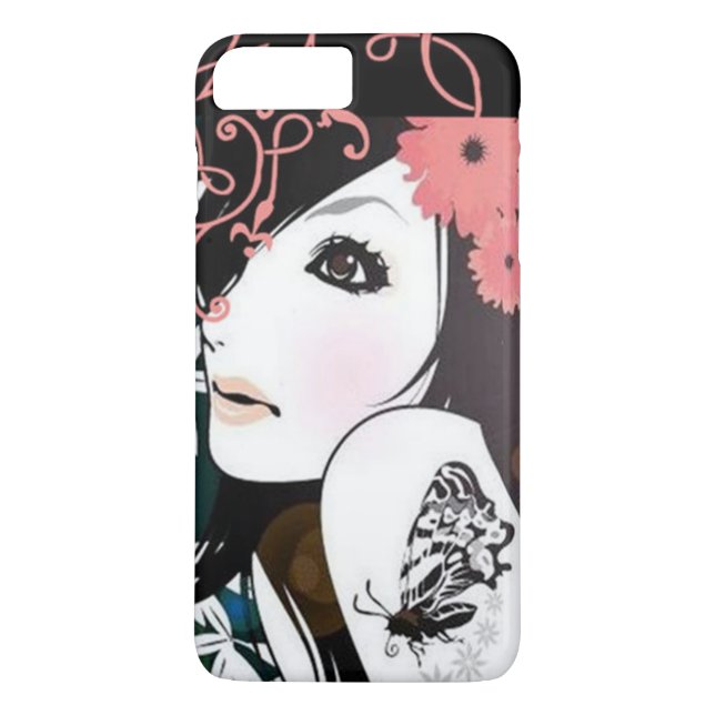 Coques Case-Mate iPhone Remous floraux de fille de papillon (Dos)