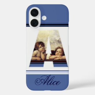 Coques iPhone 16 RENAISSANCE ANGEL A LETTRE Aile Cherub Monogramme